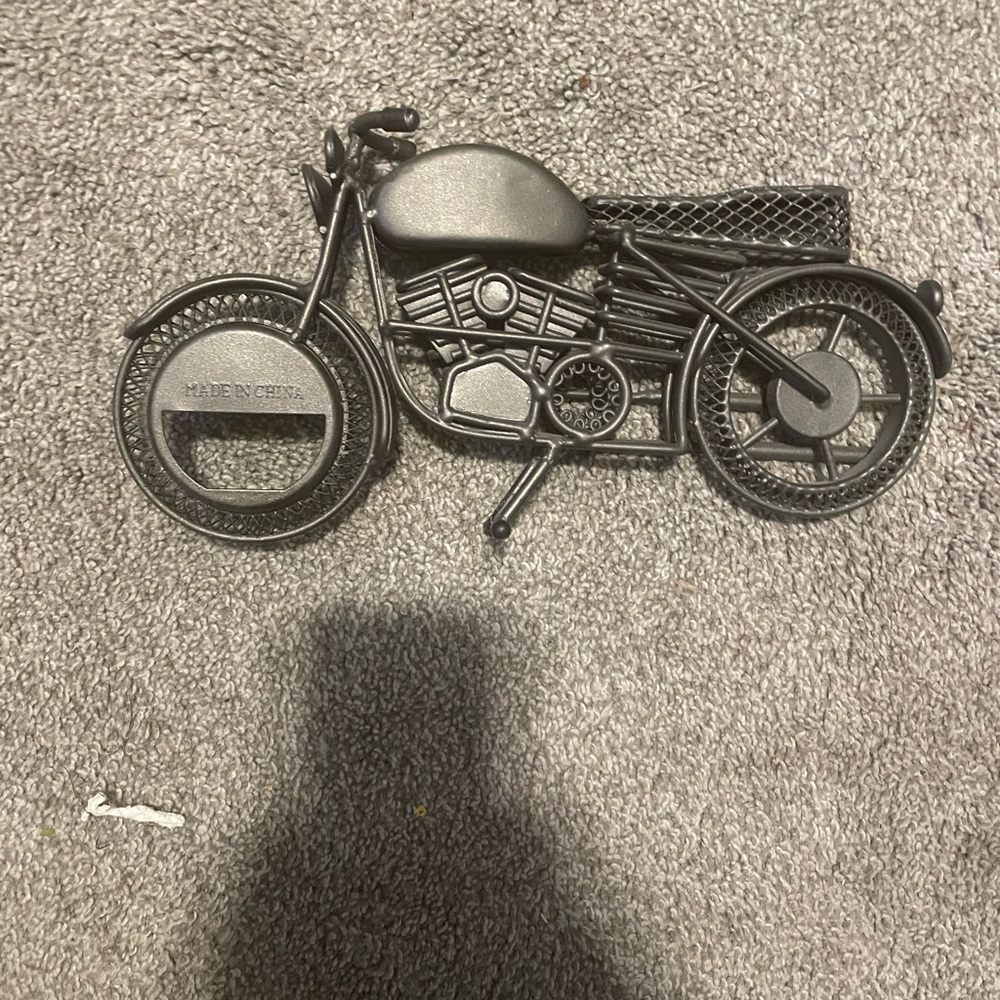 Metal motorcycle.